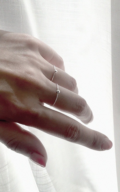 Pebble objet Ring - Silveroblatt